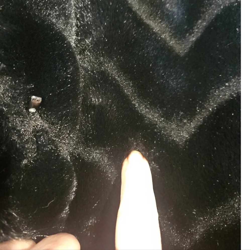 Gallery Hooded Black Faux Fur Jacket Sz L - Picture 16 of 16